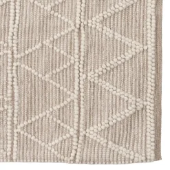 Alfombra crema de lana y algodón con relieve Boho 160x230cm^Casa Viva Sale