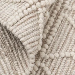 Alfombra crema de lana y algodón con relieve Boho 160x230cm^Casa Viva Sale