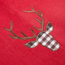 Alfombra para árbol roja con Ciervo tartán Ø90cm^Casa Viva Hot