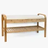 Banco zapatero blanco 90x33x50 Bambu^Casa Viva Clearance