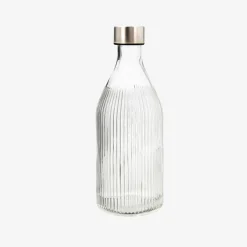 Botella de vidrio transparente Rivon 1L^Casa Viva Discount