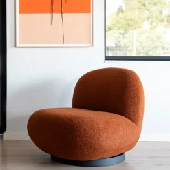 Butaca de borreguito giratoria cobre Pacha 81x95x71 Clau&Chloe^Casa Viva Outlet