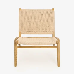 Butaca de madera de olmo y cuerda trenzada beige Alma 56x48x70cm Clau&Chloe^Casa Viva Sale