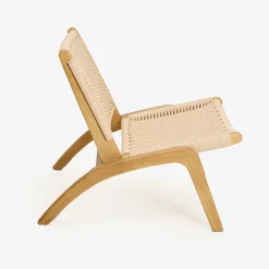 Butaca de madera de olmo y cuerda trenzada beige Alma 56x48x70cm Clau&Chloe^Casa Viva Sale