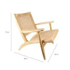 Butaca de ratán Cecilia 60x48x75cm Clau&Chloe^Casa Viva