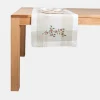 Camino de mesa blanco bordado Muérdago 40x140cm^Casa Viva Hot