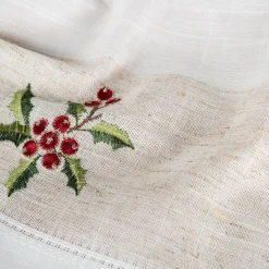 Camino de mesa blanco bordado Muérdago 40x140cm^Casa Viva Hot