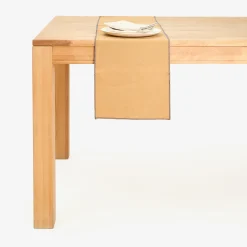 Camino de mesa de algodón con flecos mostaza 30x150cm^Casa Viva Hot