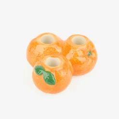 Candelabro de 3 velas de cerámica Naranjas Ø12x6cm^Casa Viva Discount