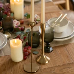 Candelabro de aluminio dorado 9x26cm^Casa Viva Hot