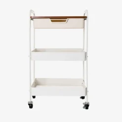 Carro de cocina de metal blanco Ulmar 47x31x75^Casa Viva Outlet