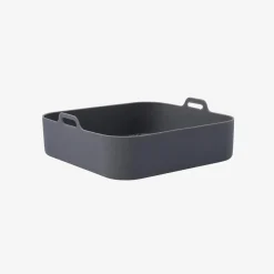 Cesta cuadrada de silicona gris para freidora de aire 22x22x9cm^Casa Viva Sale