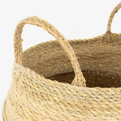 Cesta de fibras naturales Typha Rajad Ø30x38cm^Casa Viva Online