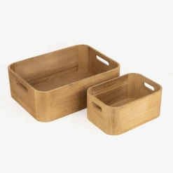 Cesta de madera Kiri 24x16x11cm^Casa Viva Discount