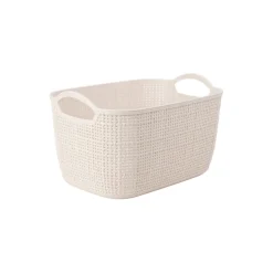 Cesta de polipropileno beige Badet 30x20x17cm^Casa Viva New