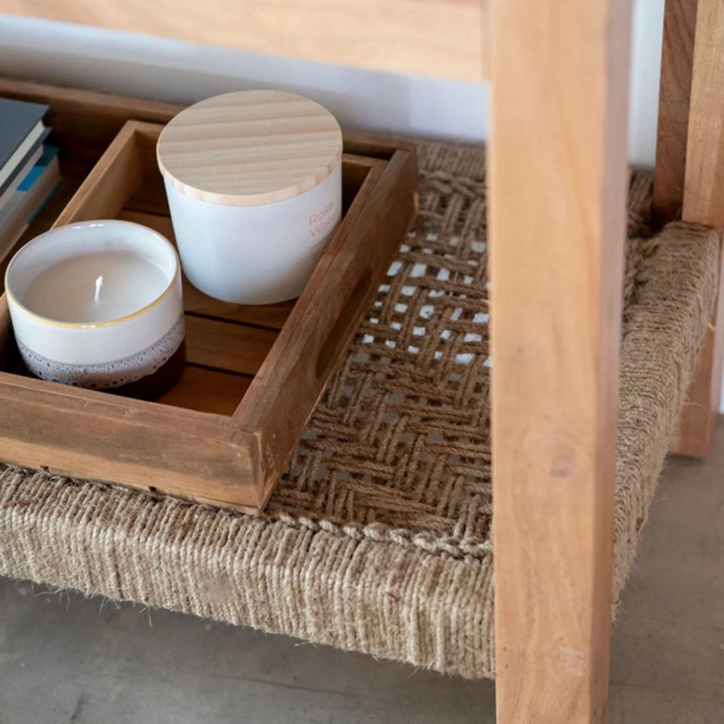 Consola de madera de acacia Bolt 170x40x75cm Clau&Chloe^Casa Viva