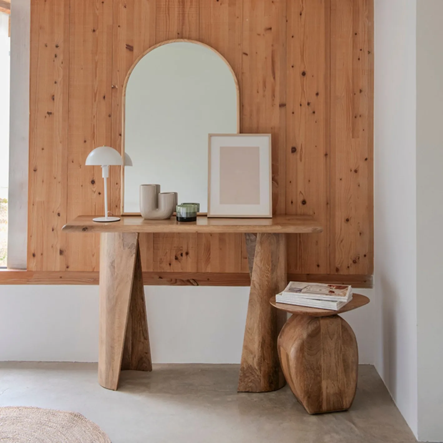 Consola de madera de mango clara Viena 120x36x76cm Clau&Chloe^Casa Viva Discount