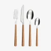 Cubertería de 24 piezas de acero inoxidable y madera Cali^Casa Viva Discount