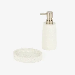 Dispensador de jabón de baño de poliresina granito Ø6x17cm^Casa Viva