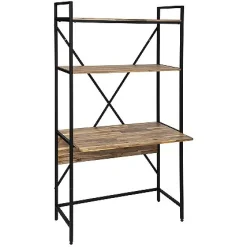 Escritorio con estantería de madera de acacia Aura 90x51x180cm^Casa Viva Online