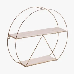 Estante doble de acero y madera Gold 50x40x12cm^Casa Viva Online