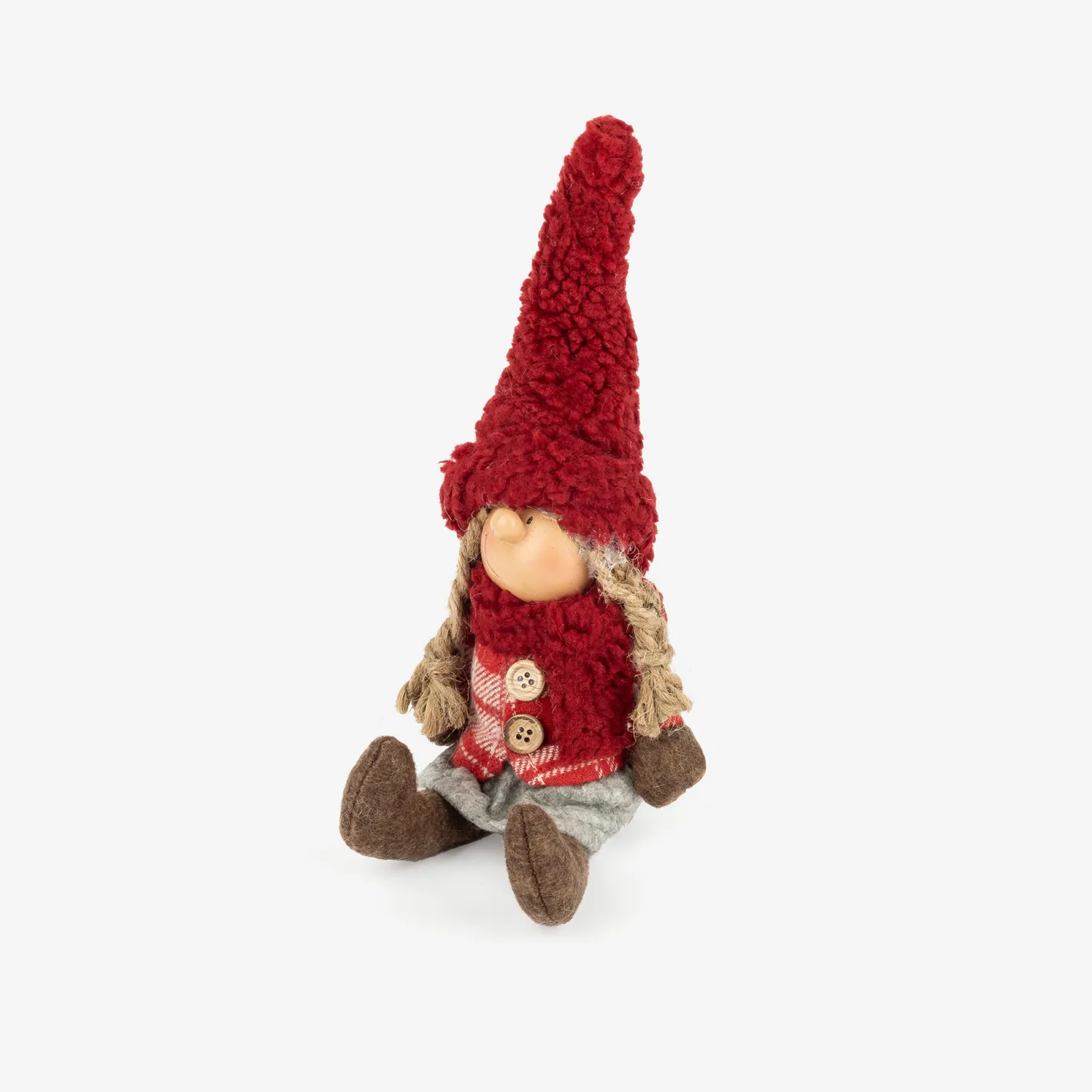 Figura decorativa Muñeca sentada con gorro 28cm^Casa Viva Best