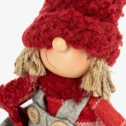 Figura decorativa Muñeco sentado con gorro 28cm^Casa Viva