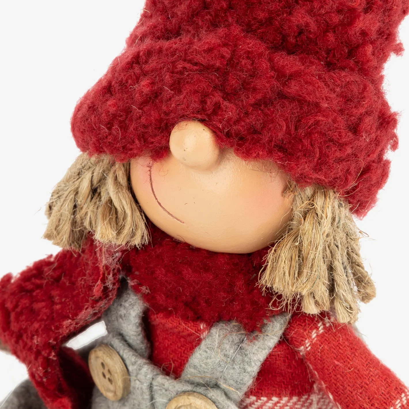 Figura decorativa Muñeco sentado con gorro 28cm^Casa Viva