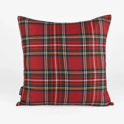 Funda cojín roja tartán 45x45cm^Casa Viva New