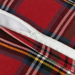 Funda cojín roja tartán 45x45cm^Casa Viva New