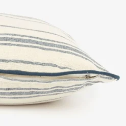 Funda de cojín de algodón con rayas azules Niza 45x45cm^Casa Viva New