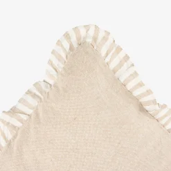 Funda de cojín de algodón volante beige Timoti 45x45cm^Casa Viva New