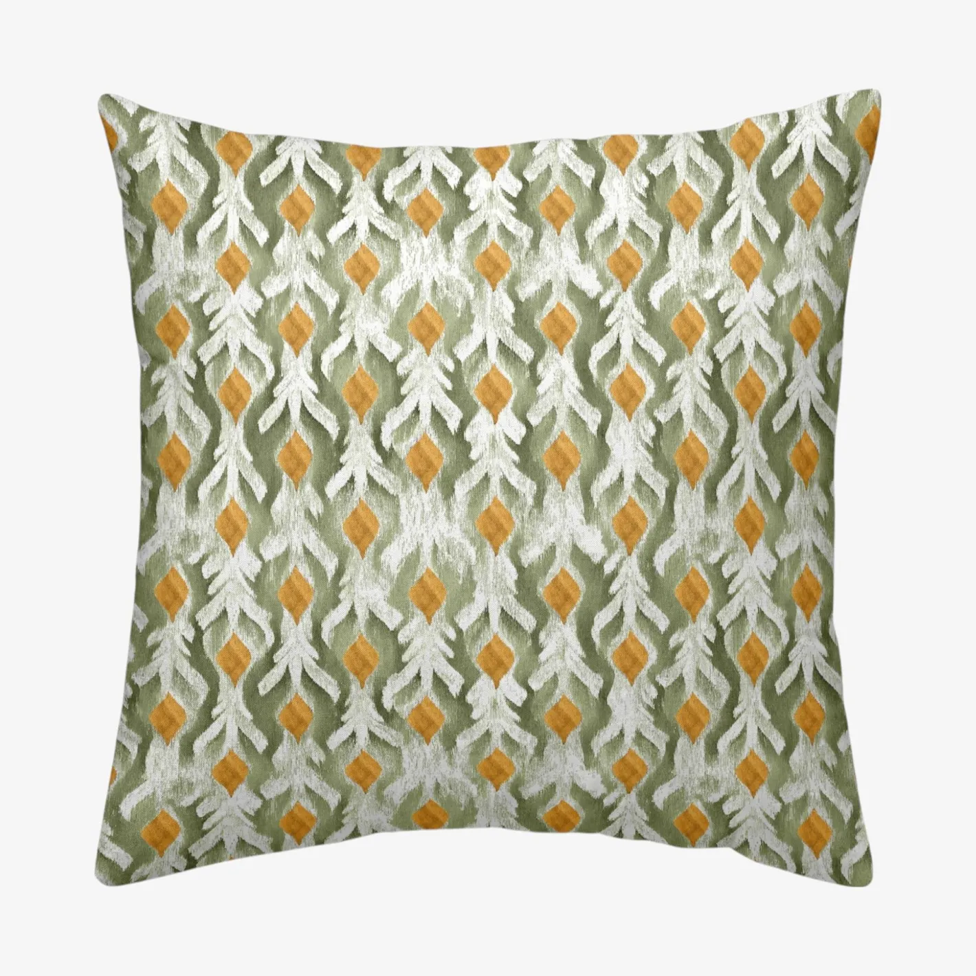 Funda de cojín de algodón verde y naranja cuadrada Tarka 45x45cm^Casa Viva