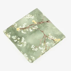 Funda de cojín de algodón verde Sakura 45x45cm^Casa Viva Clearance