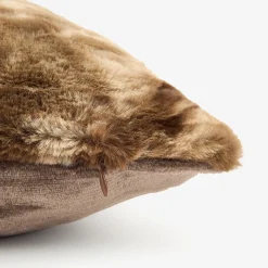 Funda de cojín de franela marrón Yakutia 45x45cm^Casa Viva