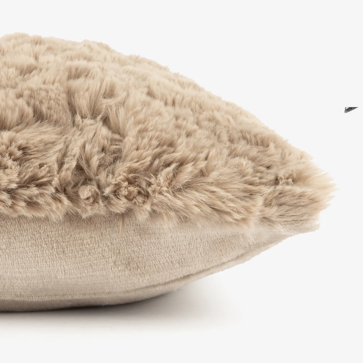 Funda de cojín de pelo beige 45x45cm^Casa Viva Discount