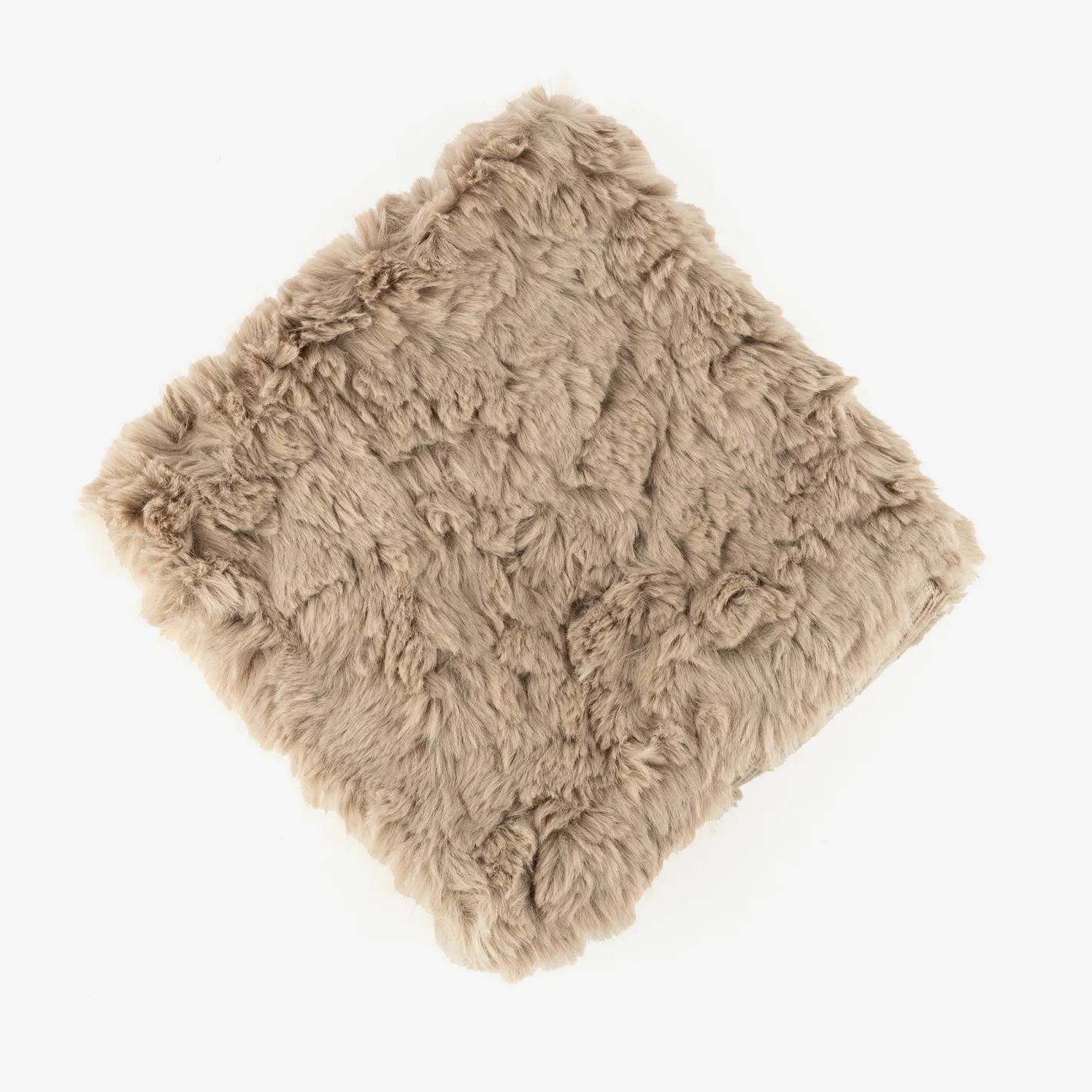 Funda de cojín de pelo beige 45x45cm^Casa Viva Discount