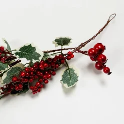 Guirnalda de acebo y frutos rojos 140cm^Casa Viva Online