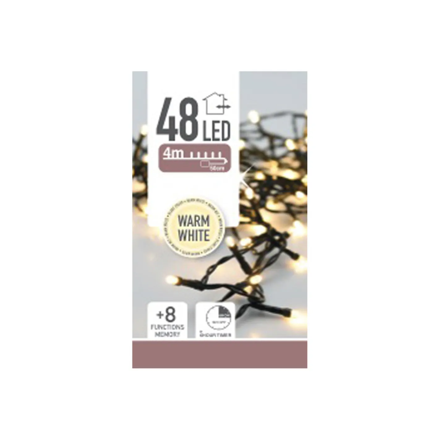 Guirnalda de luces exterior 48 LEDs luz cálida 4m^Casa Viva Discount