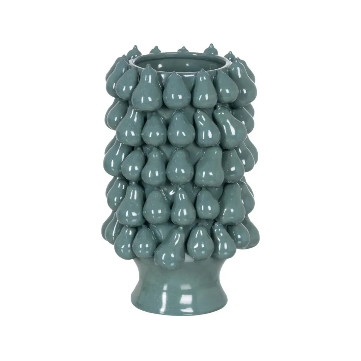 Jarrón de cerámica azul Peras 26,70x26,70x40cm^Casa Viva Online