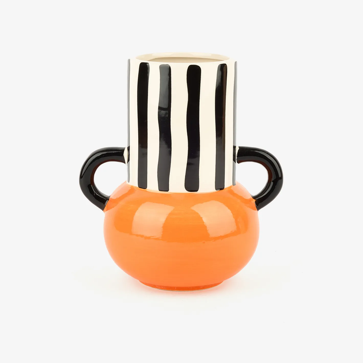 Jarrón de cerámica rayas Gadiel 18cm^Casa Viva Discount