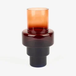 Jarrón de cristal ámbar Ø12x24cm^Casa Viva Outlet