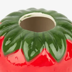 Jarrón de dolomita rojo Fresa Ø10x8cm^Casa Viva New