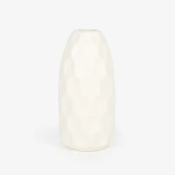 Jarrón de gres blanco Simón Ø9x19cm^Casa Viva Outlet