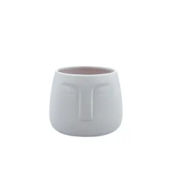 Macetero de cerámica blanco Ajanu Ø11cm^Casa Viva Hot