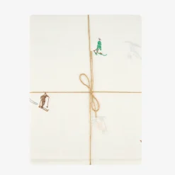 Mantel blanca bordado Esquiadores 150x250cm^Casa Viva New