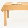 Mantel de algodón con flecos mostaza 140x250cm^Casa Viva Online