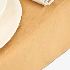 Mantel de algodón con flecos mostaza 140x250cm^Casa Viva Online