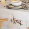 Mantel de Navidad blanco bordado Muérdago 150x250cm^Casa Viva Best
