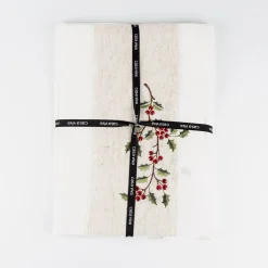 Mantel de Navidad blanco bordado Muérdago 150x250cm^Casa Viva Best